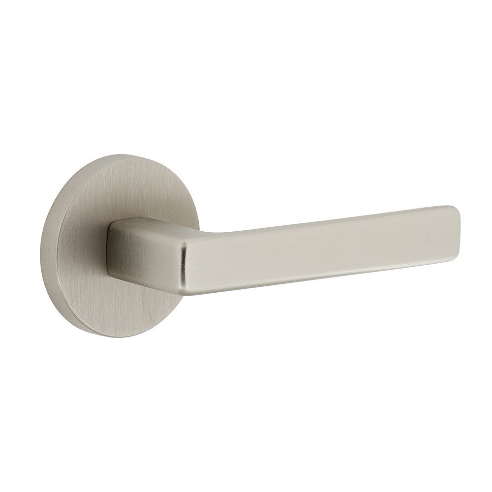 Complete Passage Set  - Circolo Rosette with Right Handed Lusso Lever  in Satin Nickel