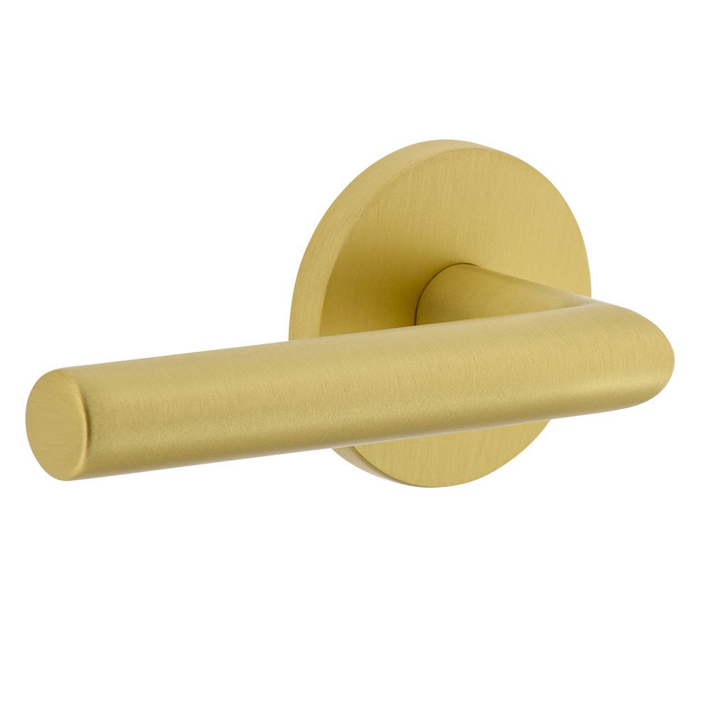 Complete Passage Set  - Circolo Rosette with Left Handed Moderno Lever  in Satin Brass