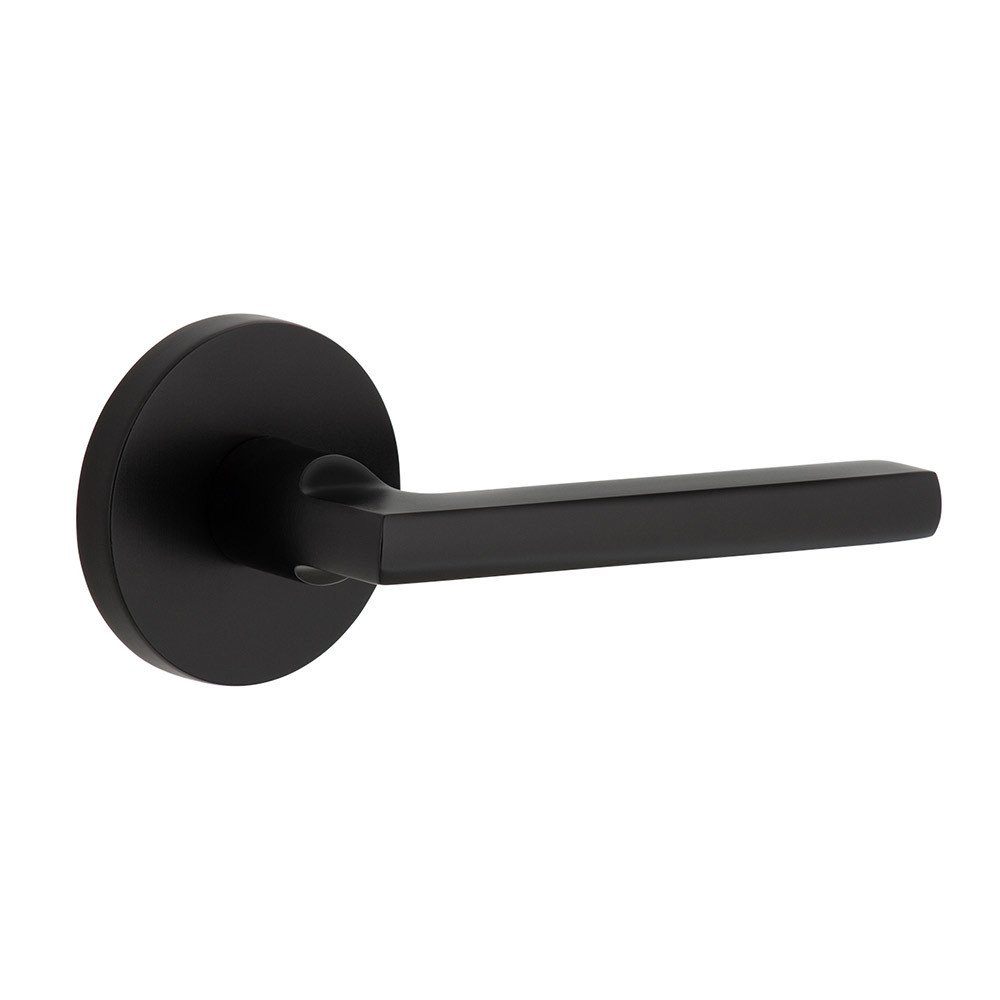 Complete Passage Set  - Circolo Rosette with Right Handed Milano Lever  in Satin Black