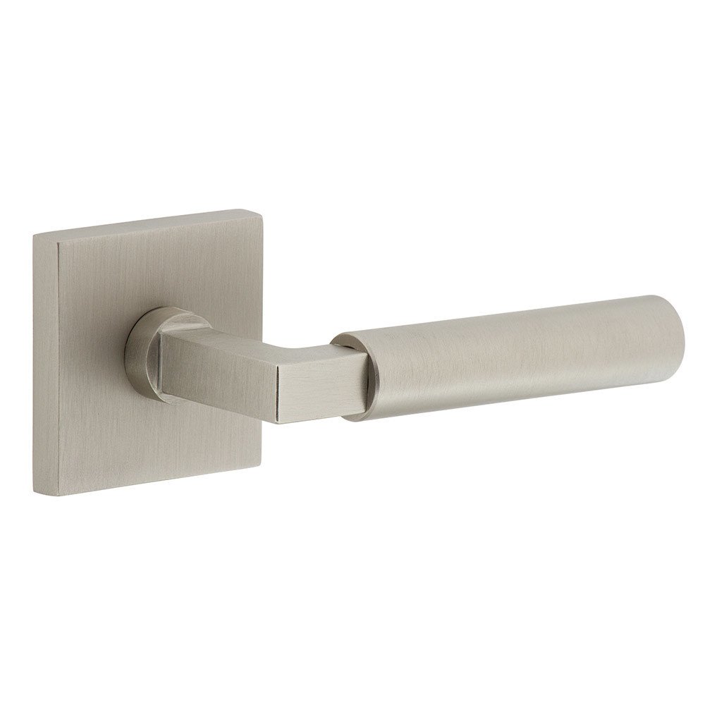 Complete Passage Set  - Quadrato Rosette with Right Handed Contempo Smooth Lever  in Satin Nickel