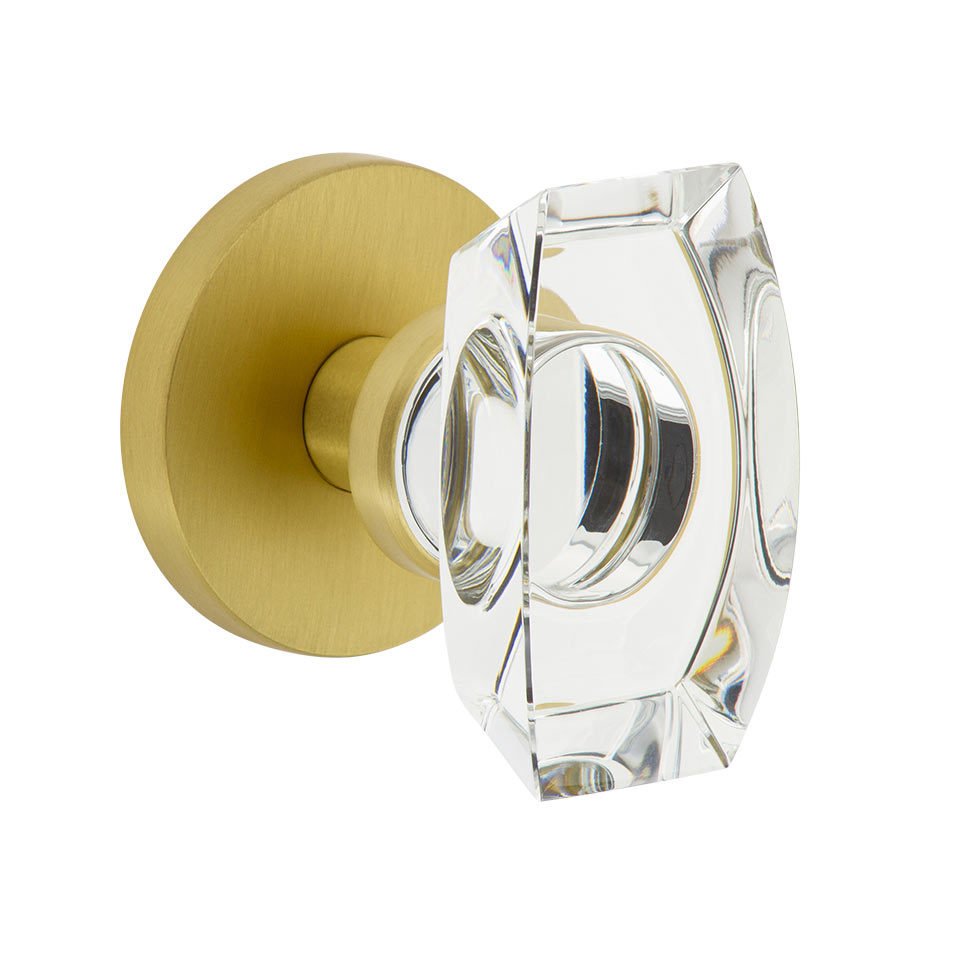 Complete Privacy Set - Circolo Rosette with Stella Crystal Knob in Satin Brass