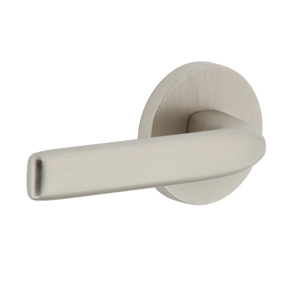 Complete Privacy Set - Circolo Rosette with Left Handed Bella Lever in Satin Nickel