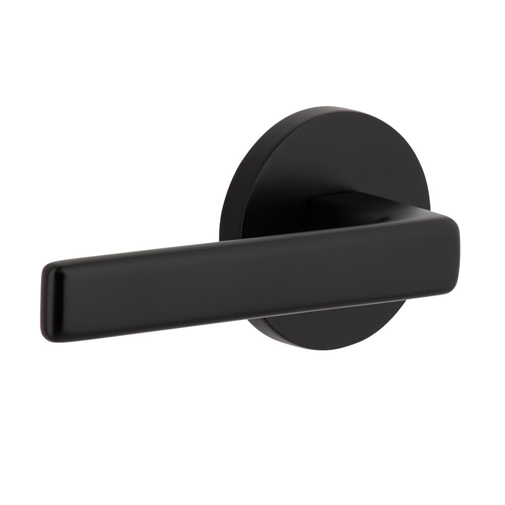 Complete Privacy Set - Circolo Rosette with Left Handed Lusso Lever in Satin Black