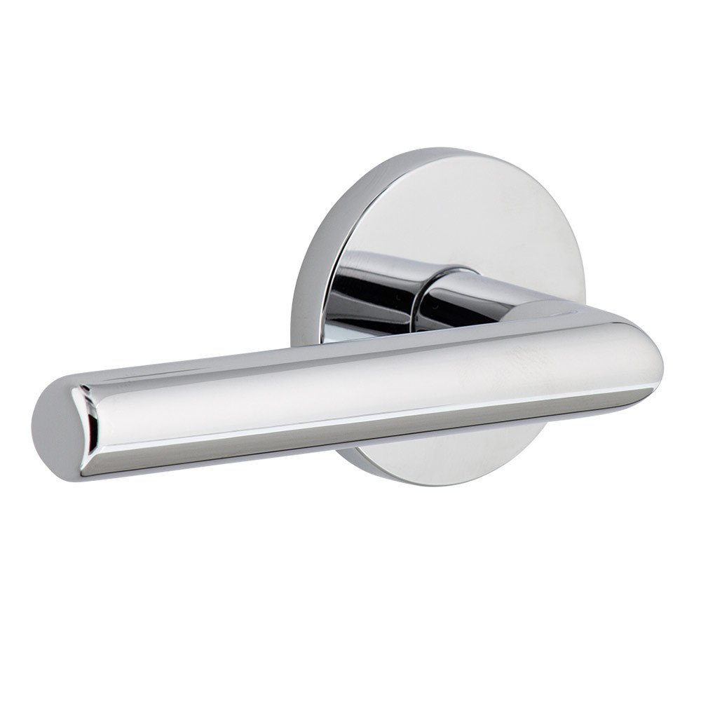 Complete Privacy Set - Circolo Rosette with Left Handed Moderno Lever in Bright Chrome