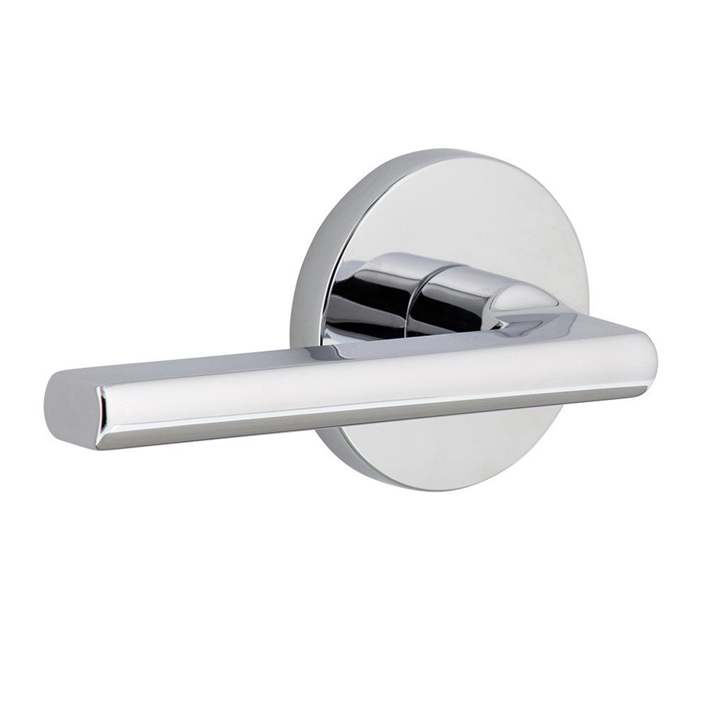 Complete Privacy Set - Circolo Rosette with Left Handed Milano Lever in Bright Chrome