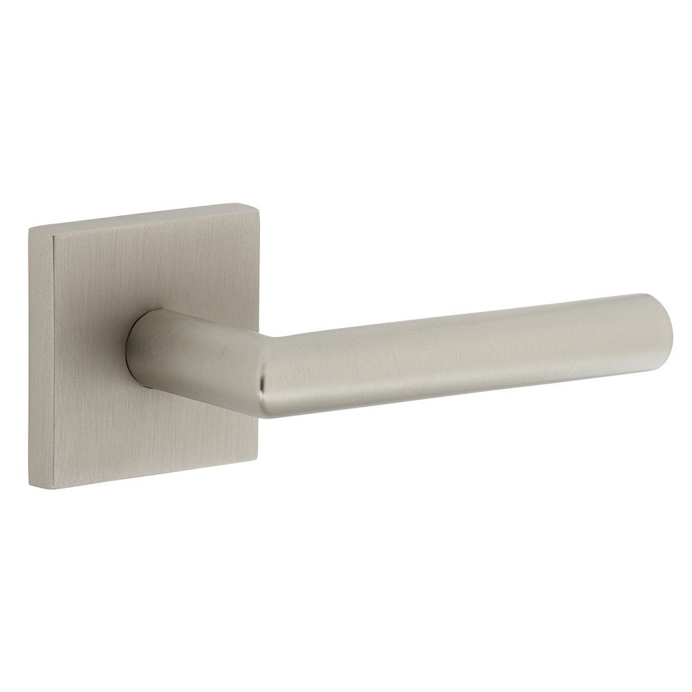 Complete Privacy Set - Quadrato Rosette with Right Handed Moderno Lever in Satin Nickel