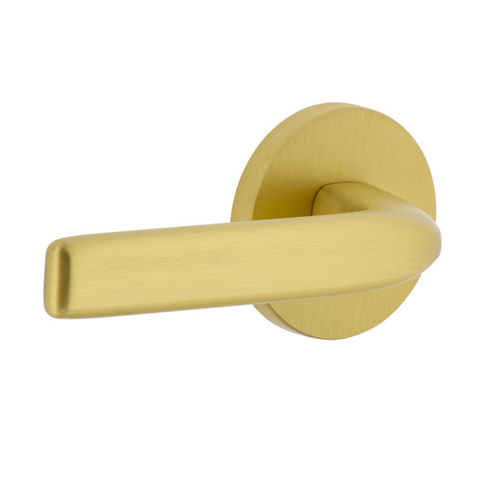 Complete Privacy Set - Circolo Rosette with Left Handed Bella Lever  in Satin Brass