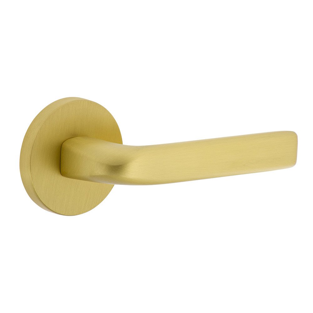 Complete Privacy Set - Circolo Rosette with Right Handed Bella Lever  in Satin Brass