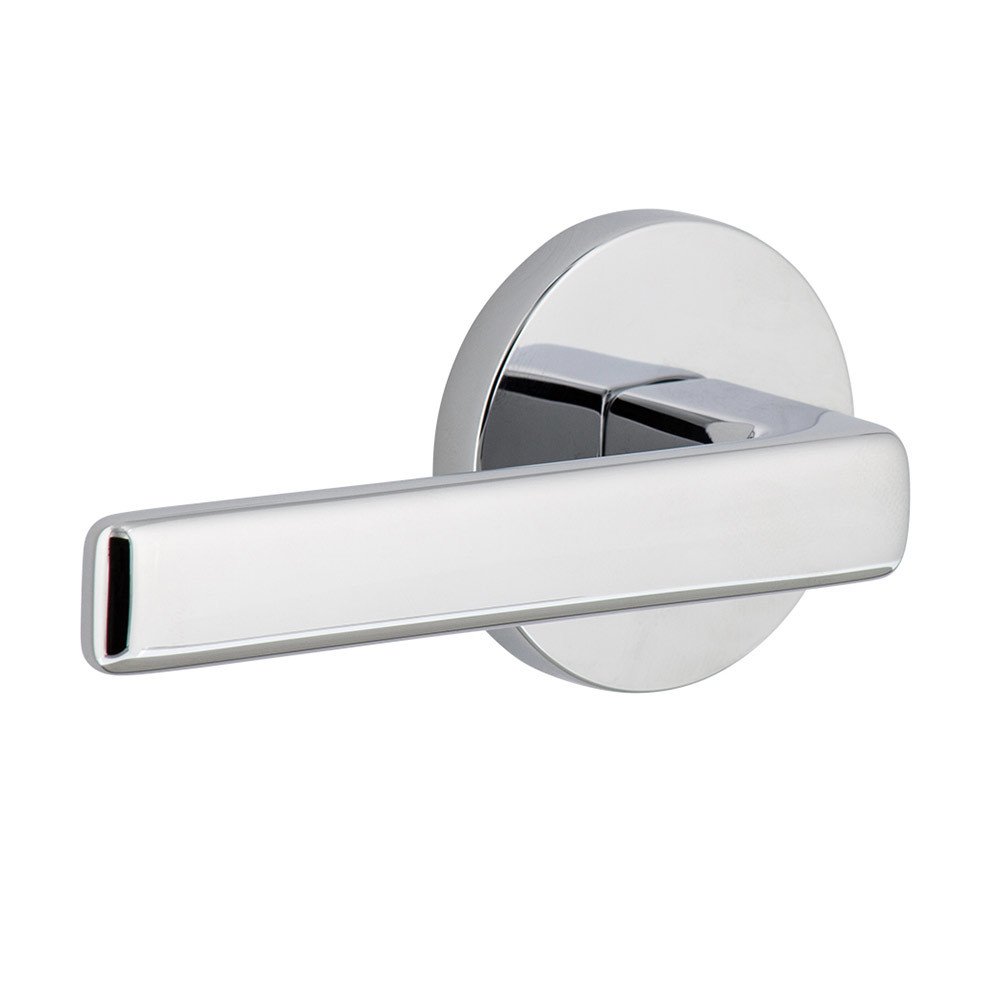 Complete Privacy Set - Circolo Rosette with Left Handed Lusso Lever  in Bright Chrome