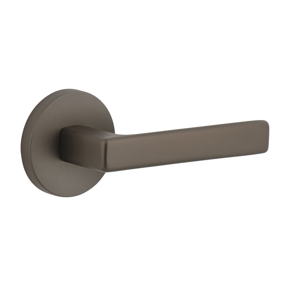 Complete Privacy Set - Circolo Rosette with Right Handed Lusso Lever  in Titanium Gray