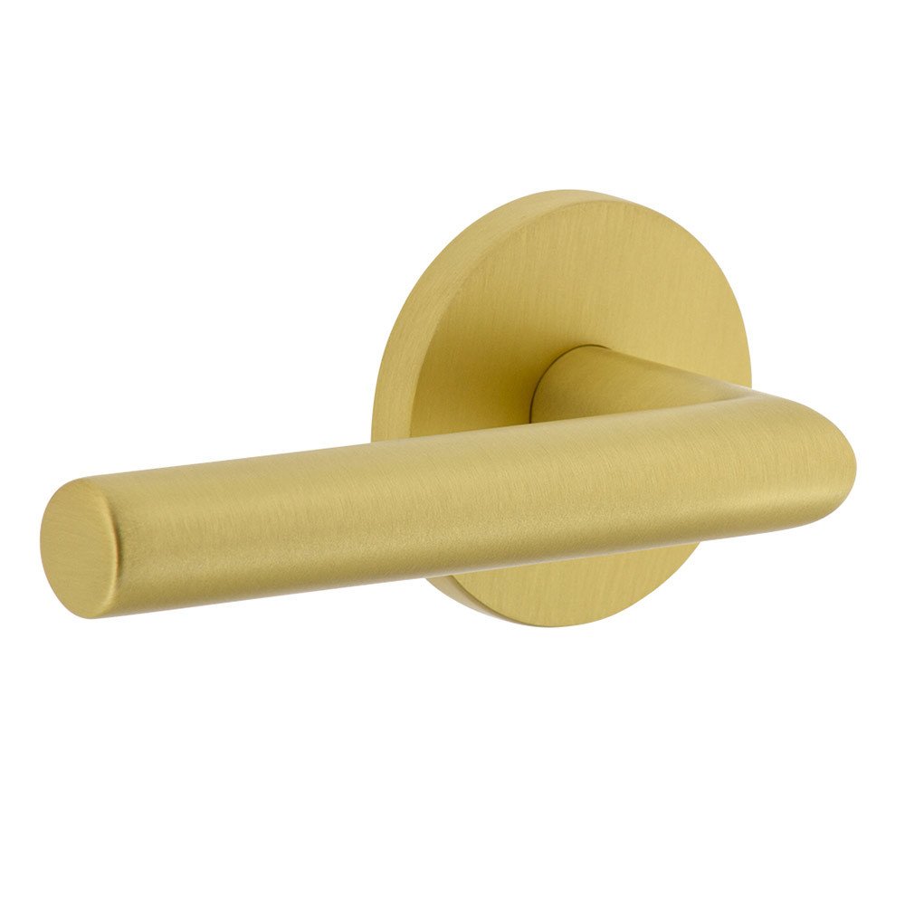Complete Privacy Set - Circolo Rosette with Left Handed Moderno Lever  in Satin Brass