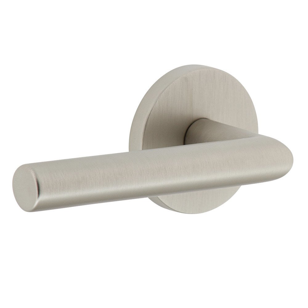Complete Privacy Set - Circolo Rosette with Left Handed Moderno Lever  in Satin Nickel
