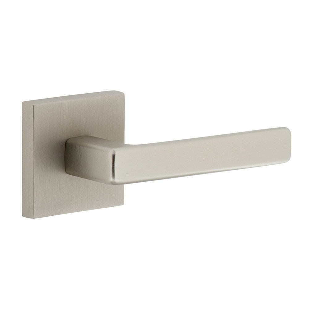 Complete Privacy Set - Quadrato Rosette with Right Handed Lusso Lever  in Satin Nickel