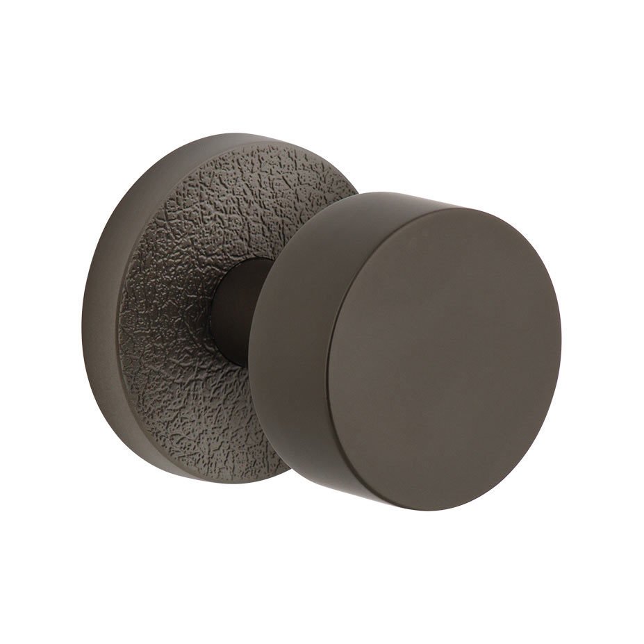 Single Dummy - Circolo Leather Rosette with Circolo Brass Knob in Titanium Gray