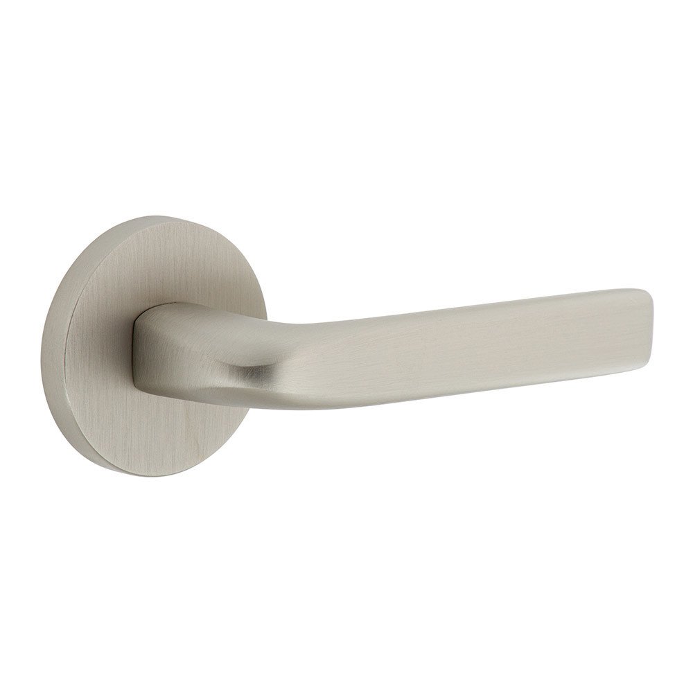Single Dummy - Circolo Rosette with Right Handed Bella Lever in Satin Nickel