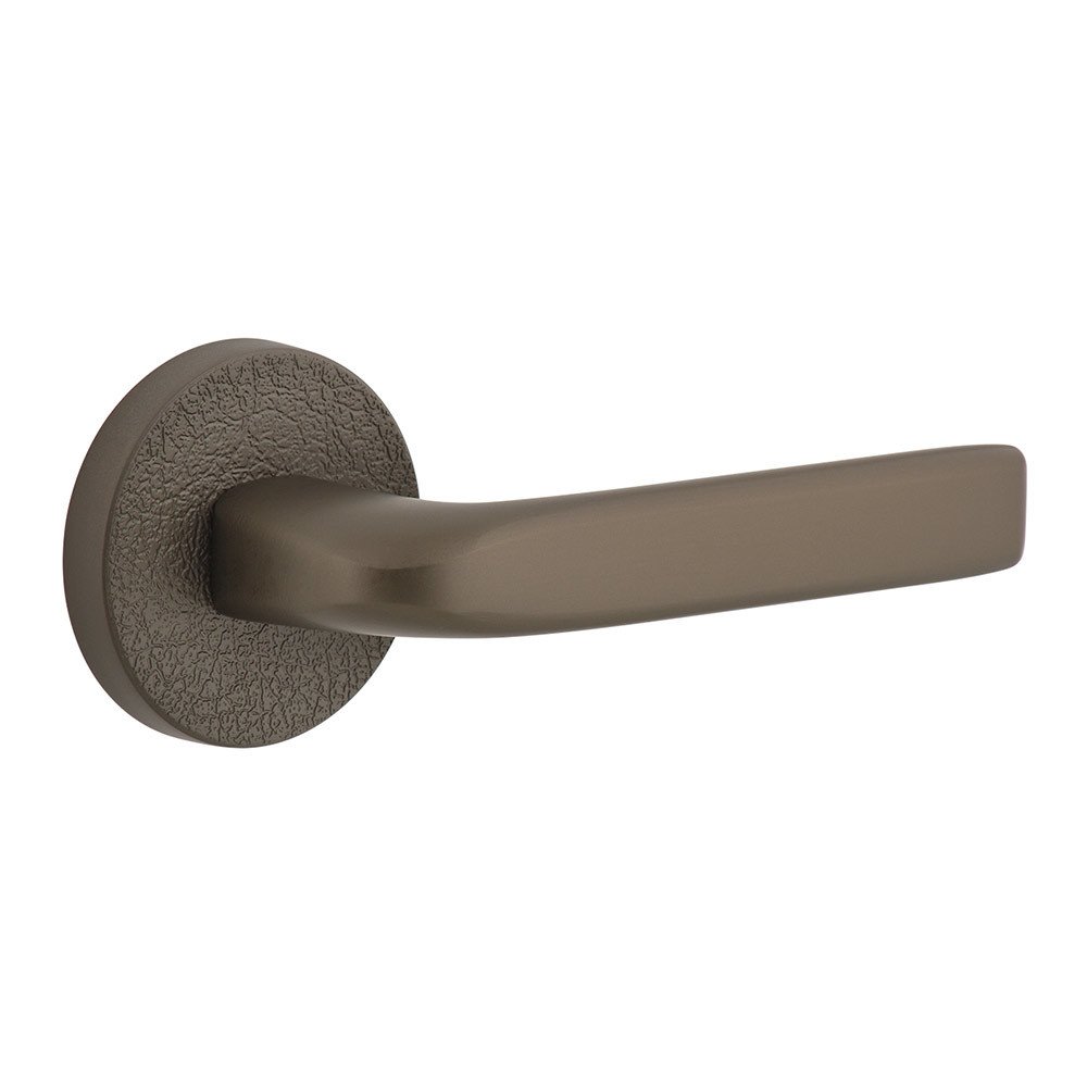Single Dummy - Circolo Leather Rosette with Right Handed Bella Lever in Titanium Gray