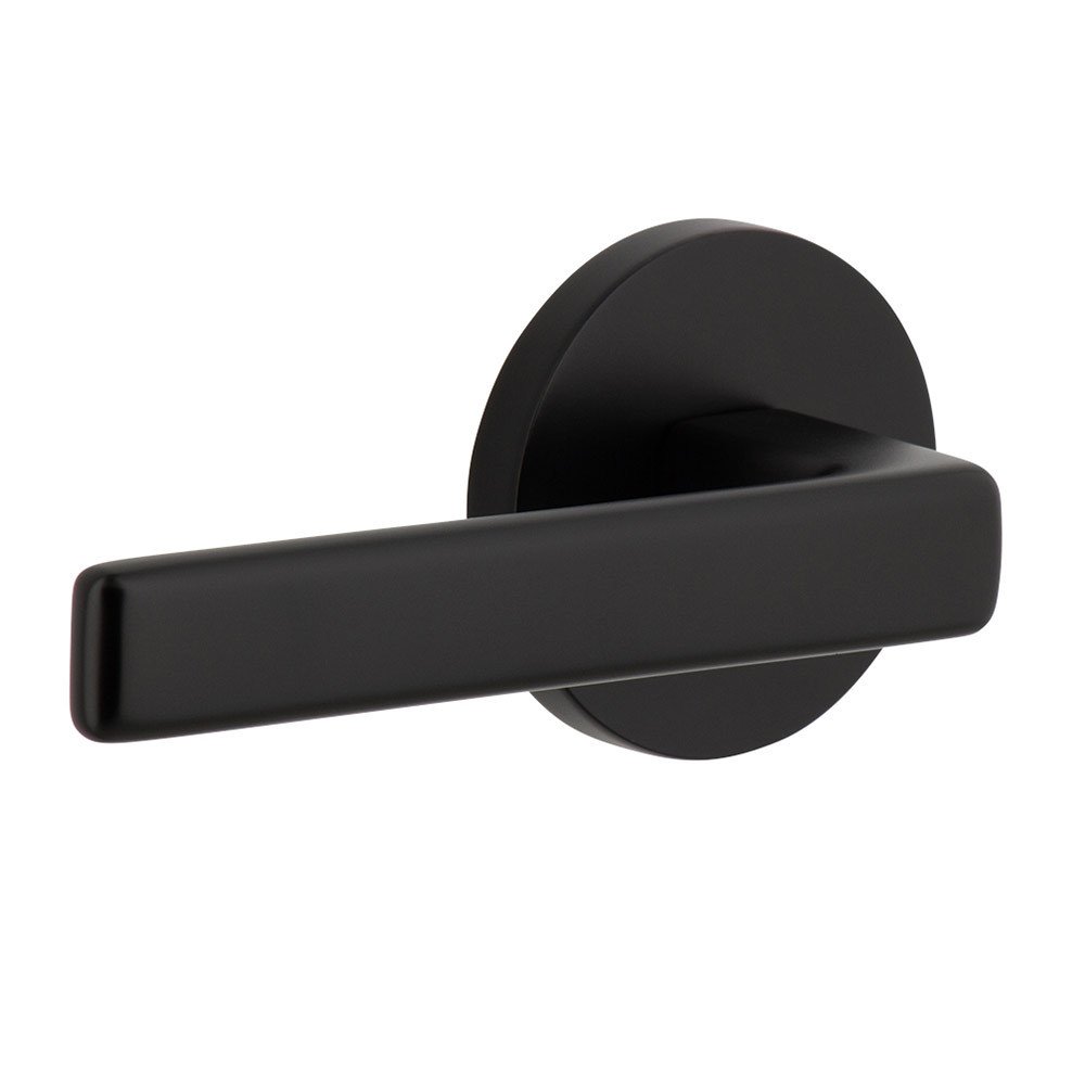 Single Dummy - Circolo Rosette with Left Handed Lusso Lever in Satin Black