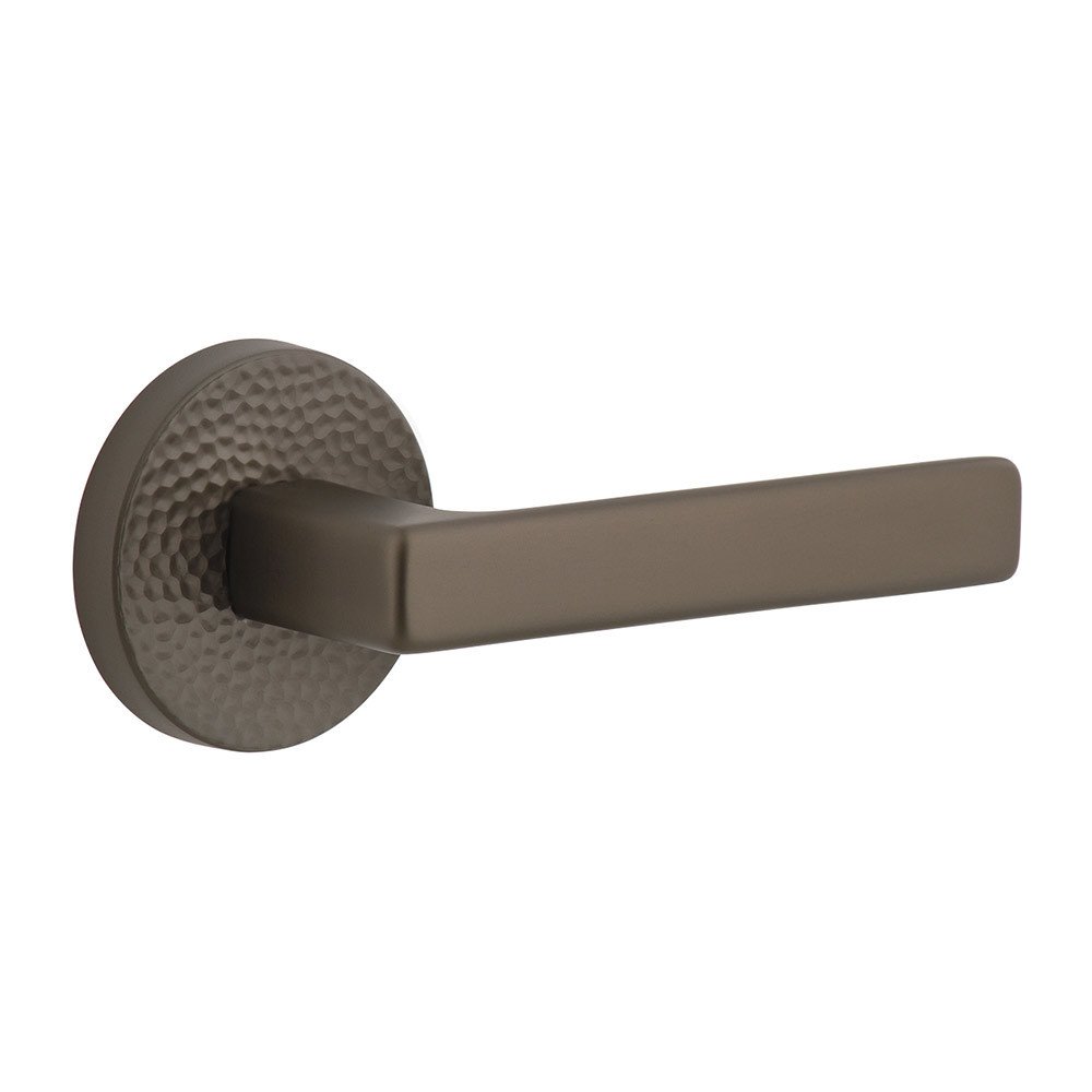 Single Dummy - Circolo Hammered Rosette with Right Handed Lusso Lever in Titanium Gray