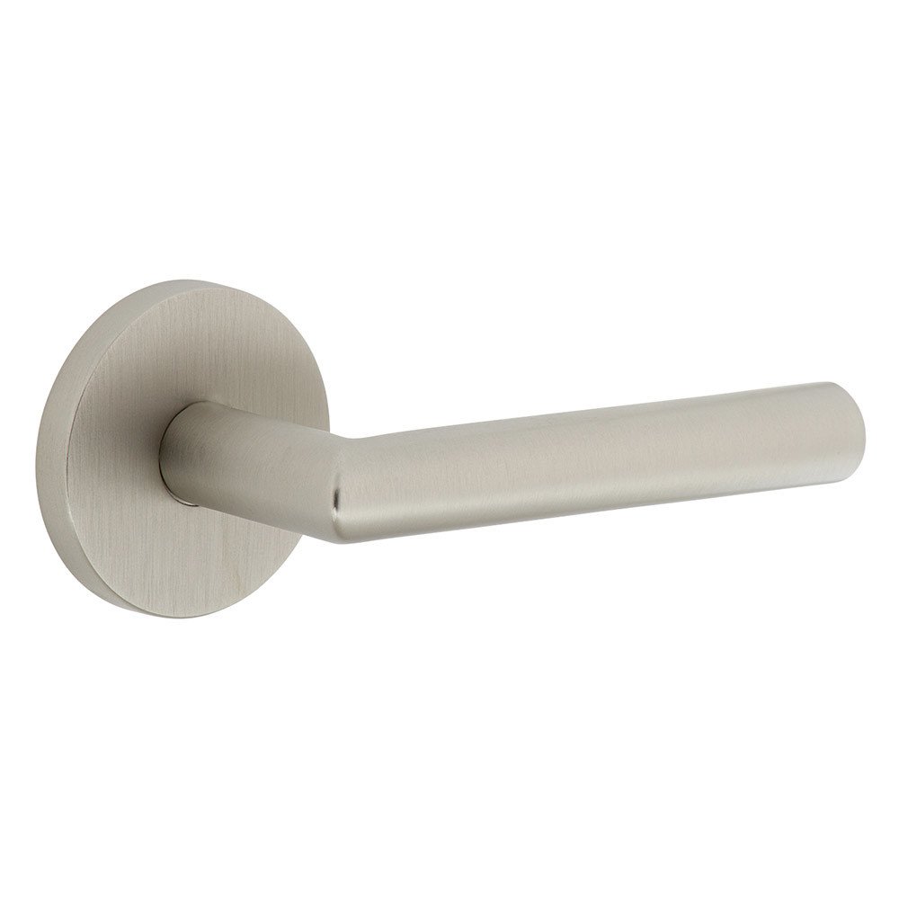 Single Dummy - Circolo Rosette with Right Handed Moderno Lever in Satin Nickel