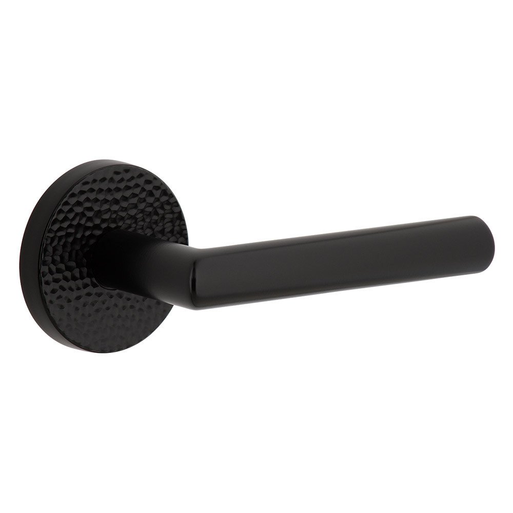 Single Dummy - Circolo Hammered Rosette with Right Handed Moderno Lever in Satin Black
