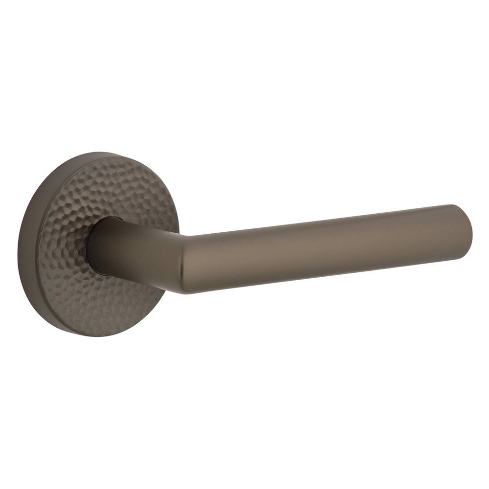 Single Dummy - Circolo Hammered Rosette with Right Handed Moderno Lever in Titanium Gray