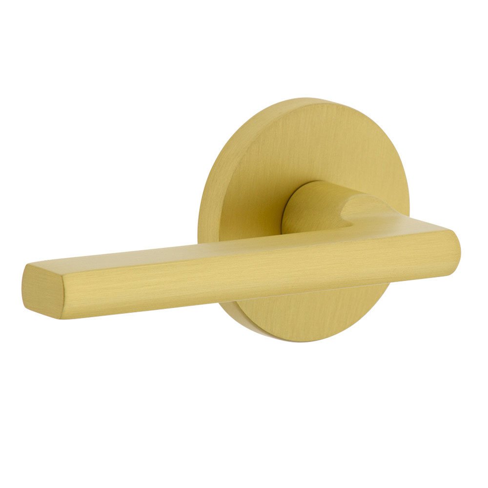 Single Dummy - Circolo Rosette with Left Handed Milano Lever in Satin Brass