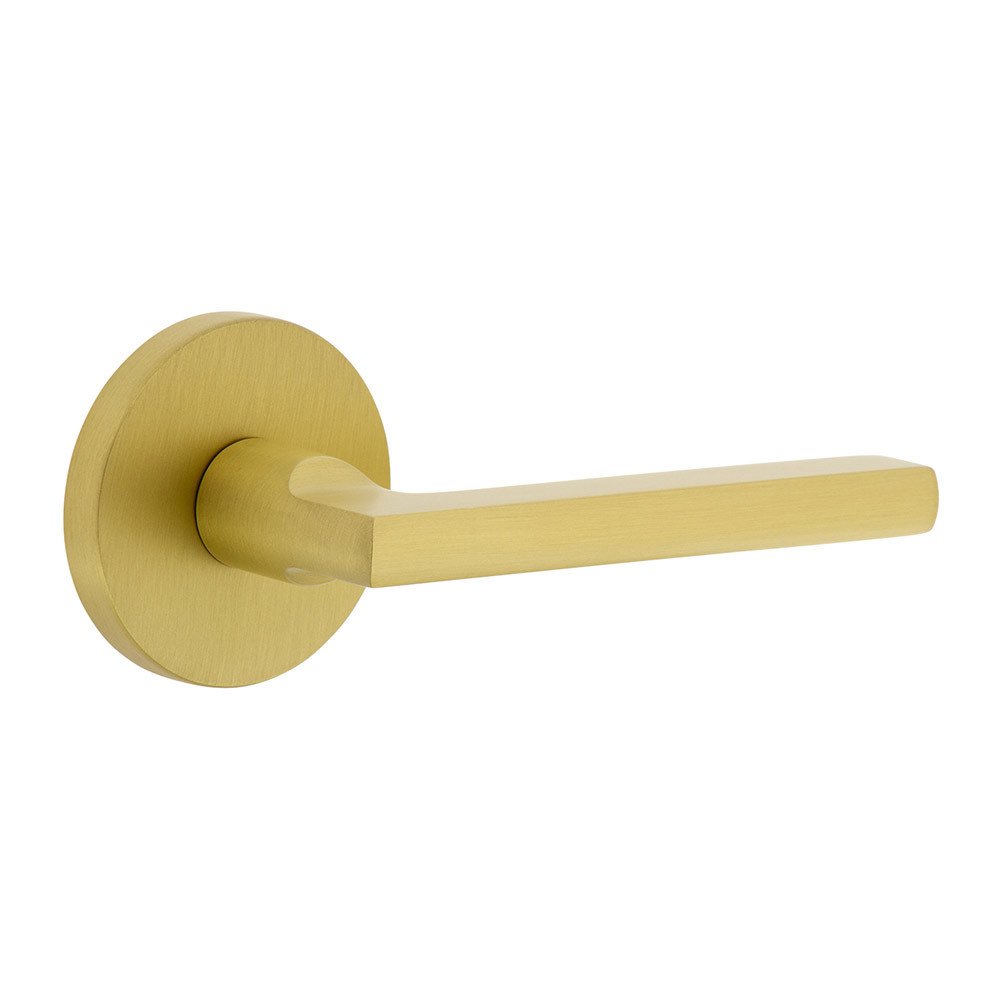 Single Dummy - Circolo Rosette with Right Handed Milano Lever in Satin Brass