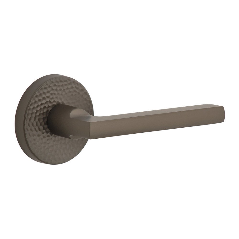 Single Dummy - Circolo Hammered Rosette with Right Handed Milano Lever in Titanium Gray