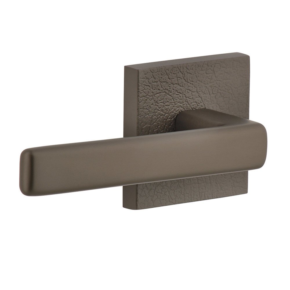 Single Dummy - Quadrato Leather Rosette with Left Handed Lusso Lever in Titanium Gray
