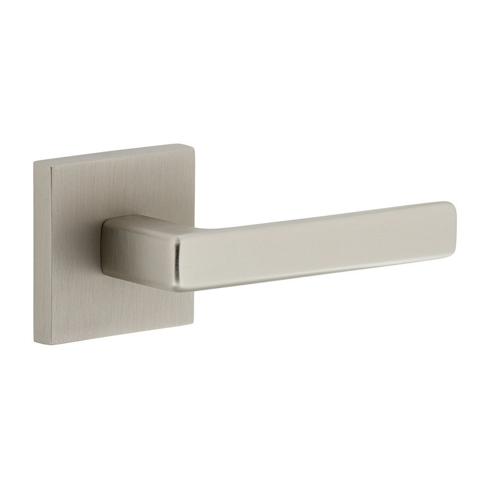 Single Dummy - Quadrato Rosette with Right Handed Lusso Lever in Satin Nickel