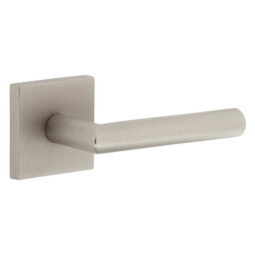 Single Dummy - Quadrato Rosette with Right Handed Moderno Lever in Satin Nickel