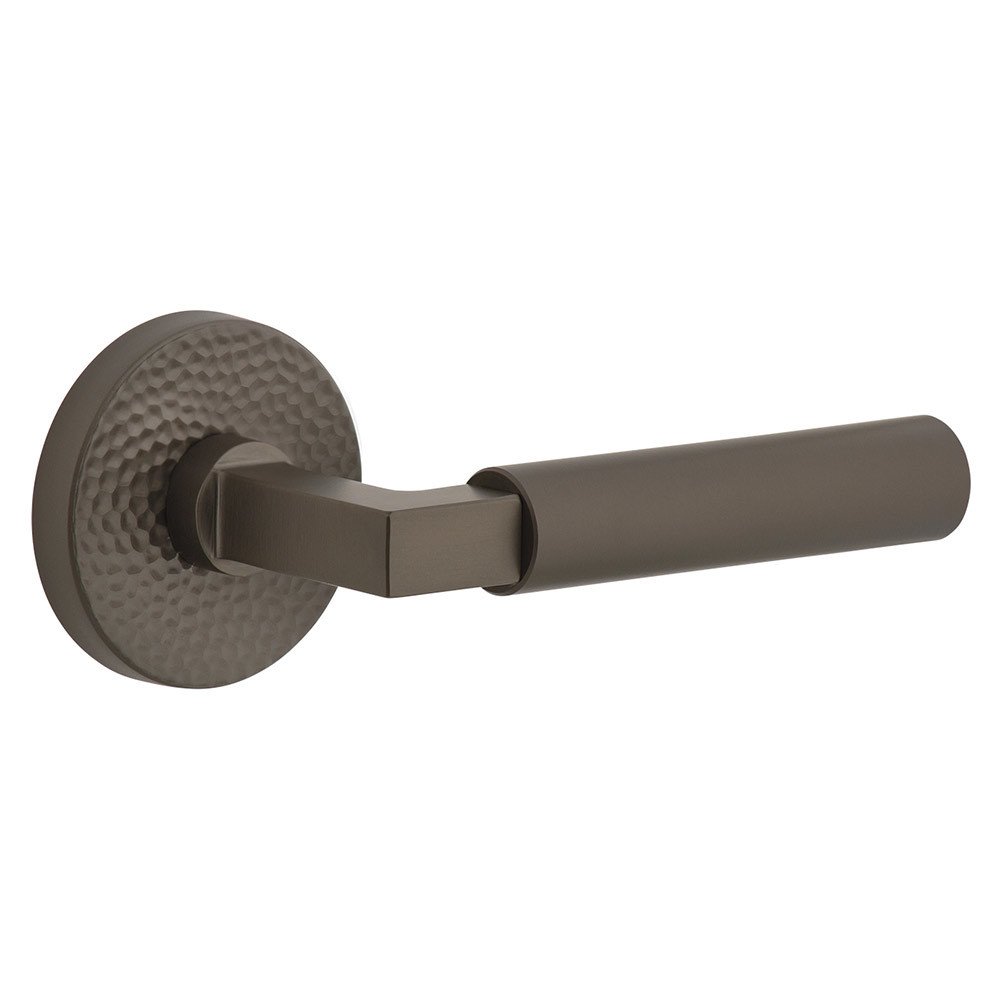 Single Dummy - Circolo Hammered Rosette with Right Handed Contempo Smooth Lever in Titanium Gray