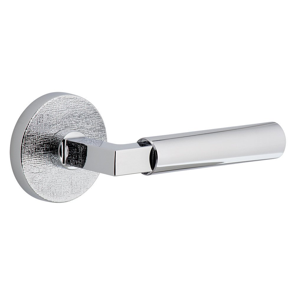 Single Dummy - Circolo Linen Rosette with Right Handed Contempo Smooth Lever in Bright Chrome