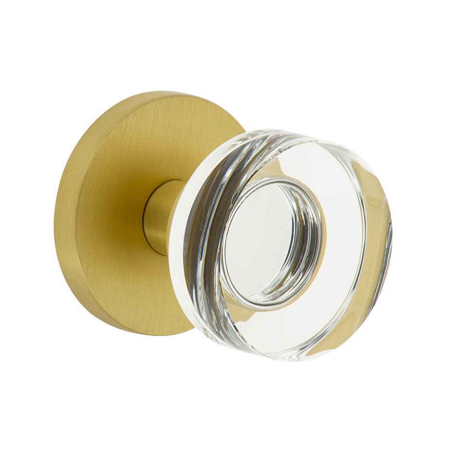 Complete Double Dummy Set - Circolo Rosette with Circolo Crystal Knob in Satin Brass