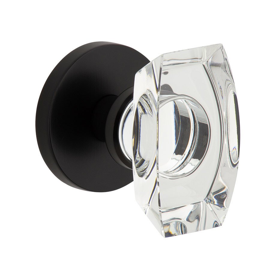 Complete Double Dummy Set - Circolo Rosette with Stella Crystal Knob in Satin Black