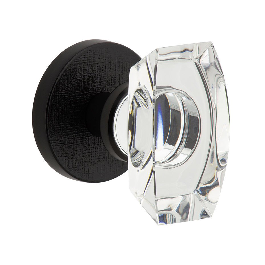 Complete Double Dummy Set - Circolo Linen Rosette with Stella Crystal Knob in Satin Black