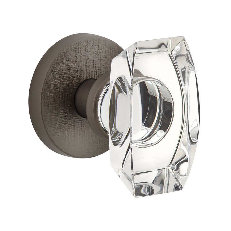 Complete Double Dummy Set - Circolo Linen Rosette with Stella Crystal Knob in Titanium Gray