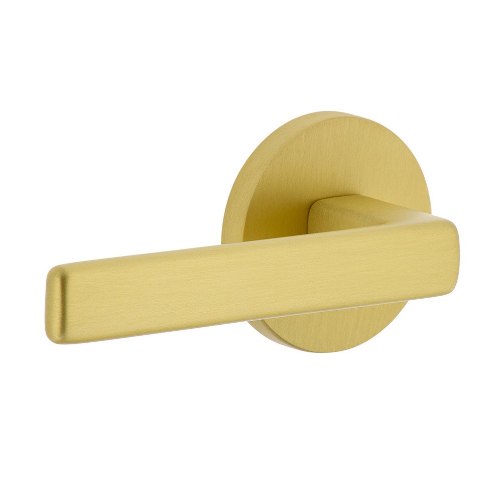 Complete Double Dummy Set - Circolo Rosette with Left Handed Lusso Lever in Satin Brass