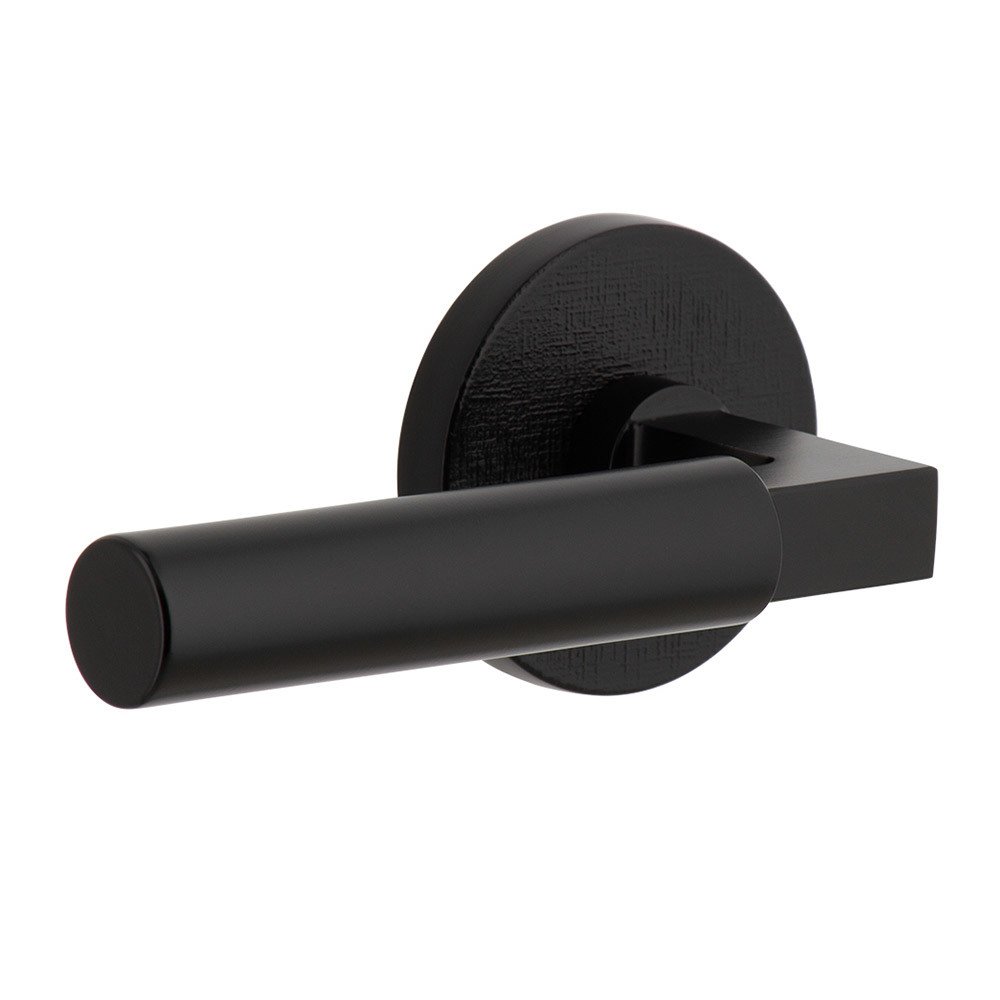 Complete Double Dummy Set - Circolo Linen Rosette with Left Handed Contempo Smooth Lever in Satin Black