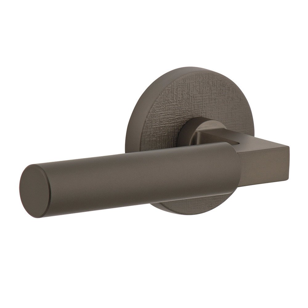 Complete Double Dummy Set - Circolo Linen Rosette with Left Handed Contempo Smooth Lever in Titanium Gray