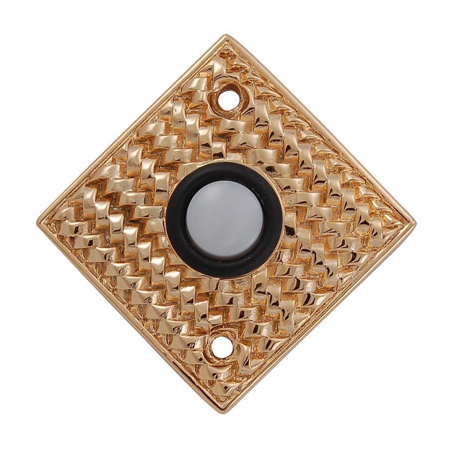 Door Bells Collection Cestino Weave Design in Polished Gold