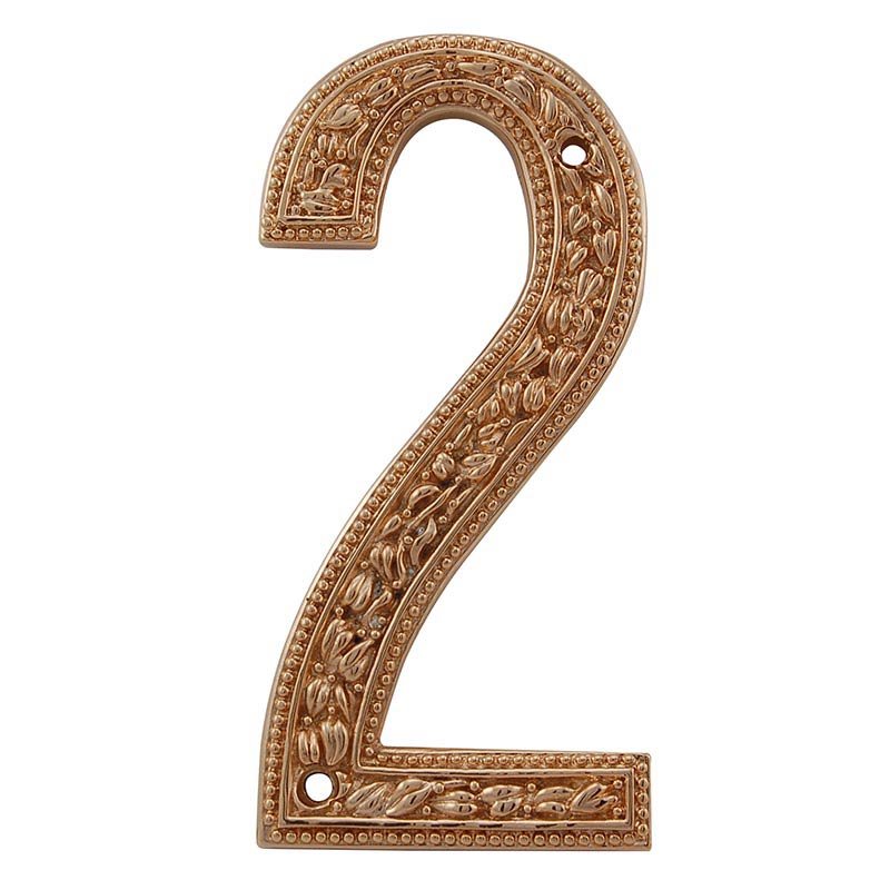 2 Number in Polished Gold