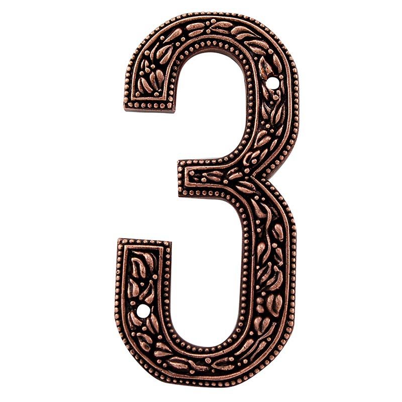 3 Number in Antique Copper