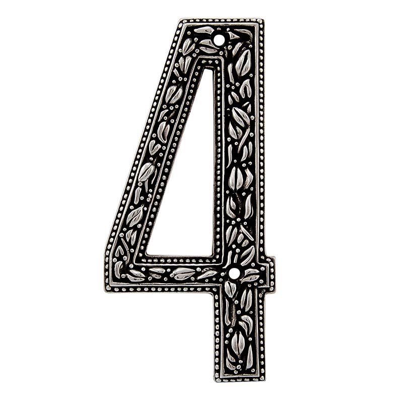 4 Number in Antique Silver