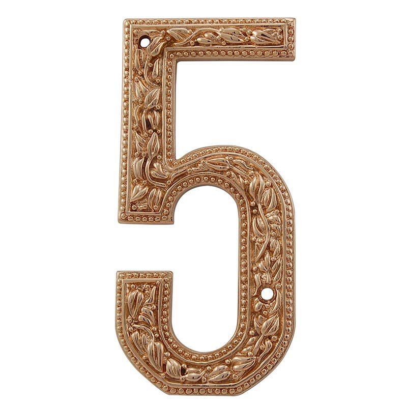 5 Number in Polished Gold