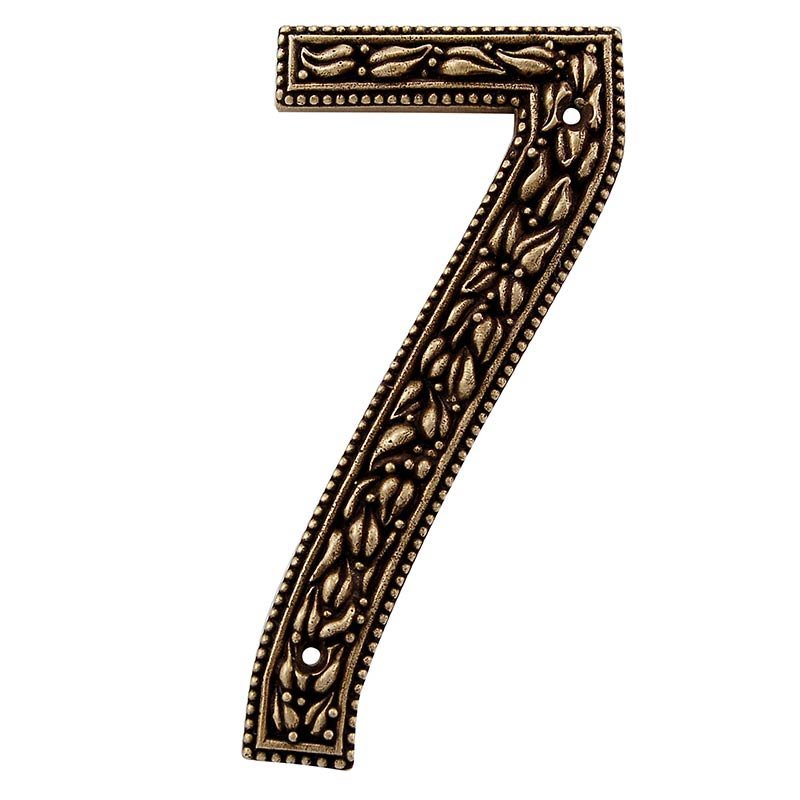 7 Number in Antique Brass