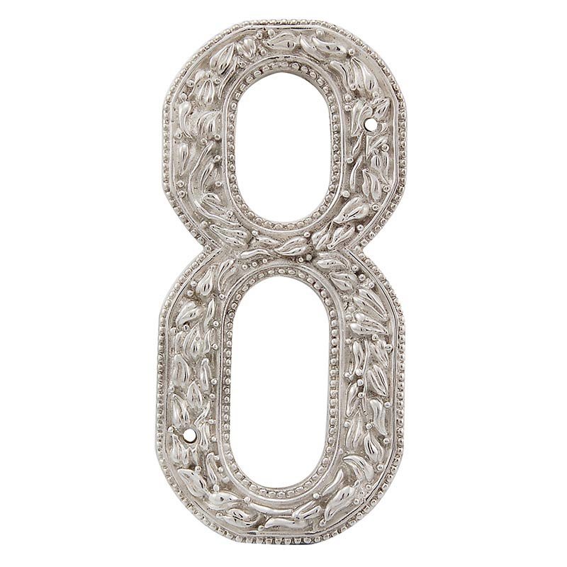 8 Number in Polished Silver