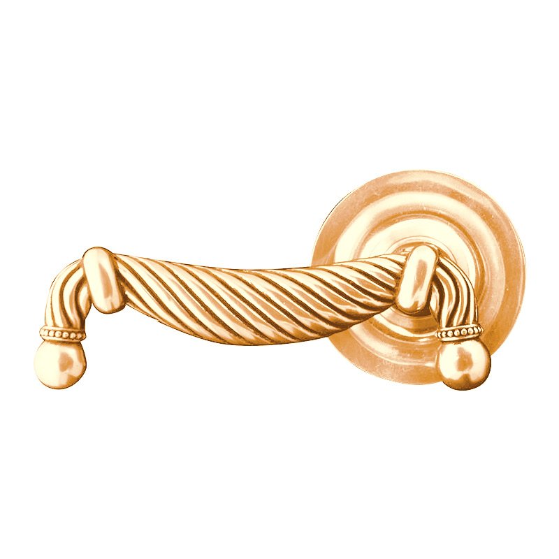 Privacy Equestre Left Handed Door Lever in Polished Gold