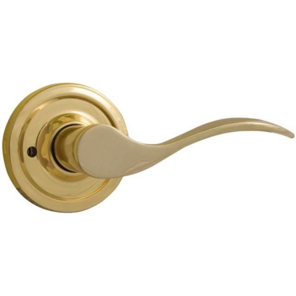 Bordeau Privacy Door Lever in Polished Brass