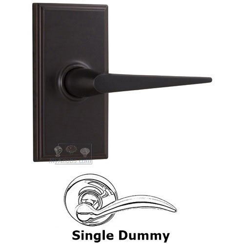 Universally Handed Single Dummy Lever - Woodward Plate with Urbana Door Lever in Oil Rubbed Bronze